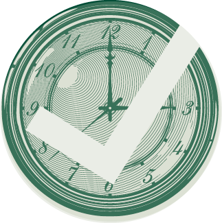 Clock with a checkmark icon