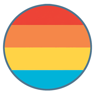 Multicolored striped circle icon